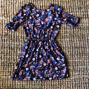 Zara Floral Open Back Mini Dress